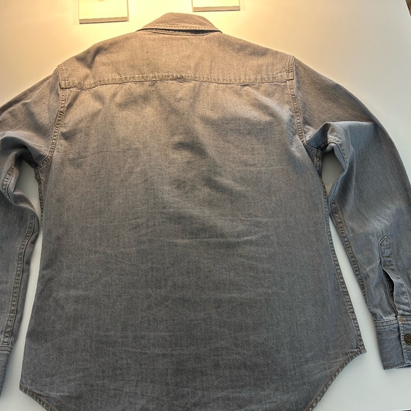 Billy Reid Shoals Denim Shirt - Size M - Grey Wash - Picture 8 of 9